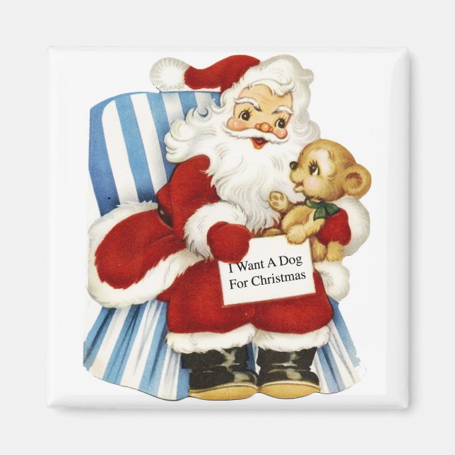 Eu quero um cachorro para o imã de natal (Frente)