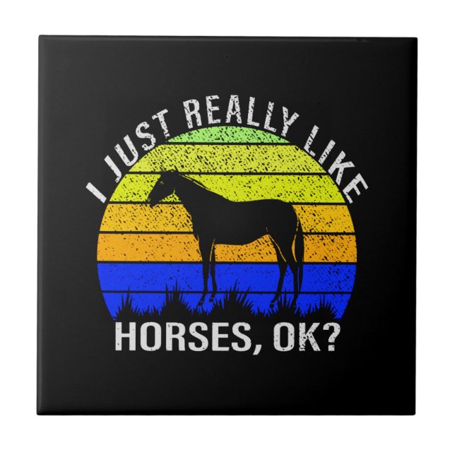 Eu Realmente Gosto de Cavalos em Azul e Amarelo  (Frente)
