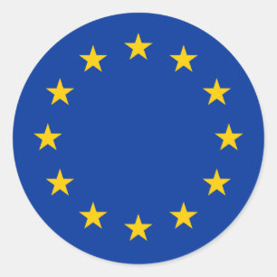Eu redondo Europa das etiquetas   da bandeira da