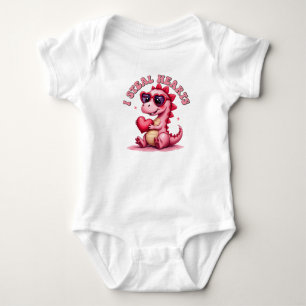 Eu roubo corações, camisa de bebê dinossauro
