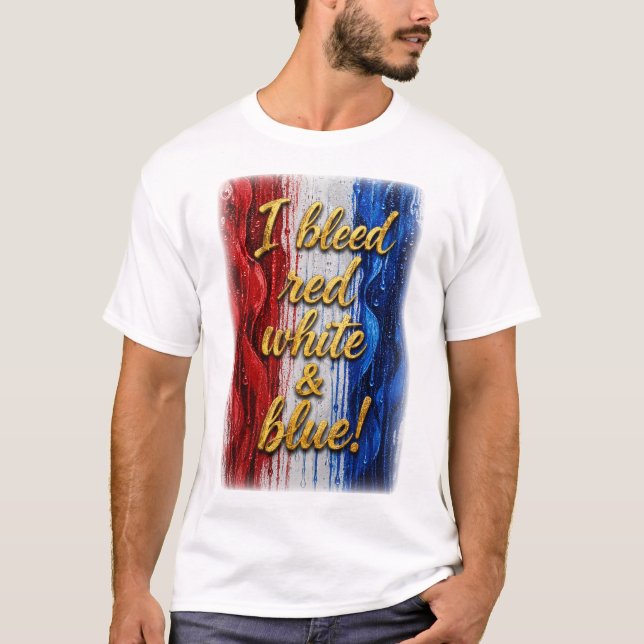 Eu Sangro Vermelho Branco & Azul - Camiseta Unisex (Frente)