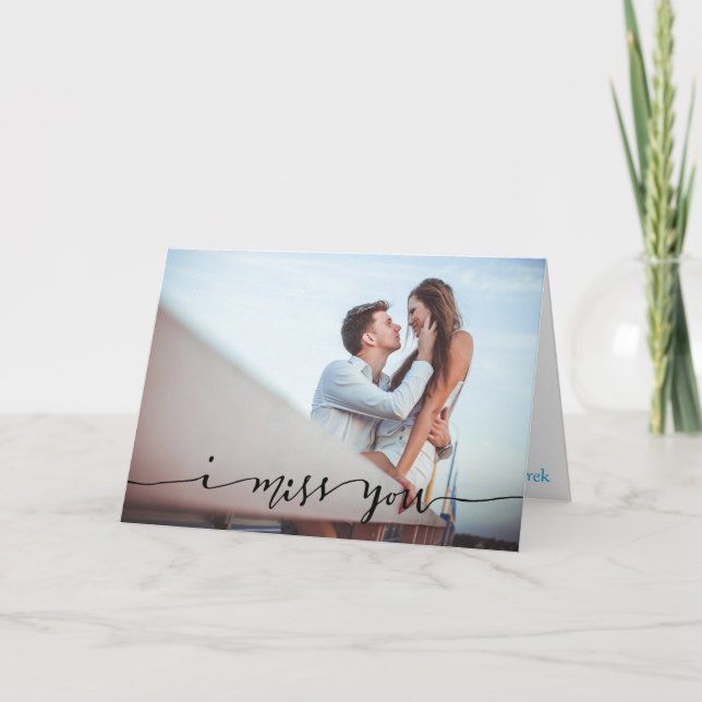 Eu Sinto Saudade de Você Cartão Personalizado com  (Frente)