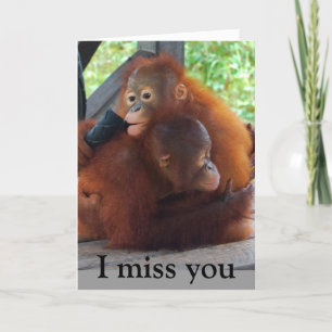 Eu sinto saudades de você e do seu cartão de abraç