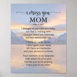 Eu Sinto Saudades Sua Mãe Poema Poster
