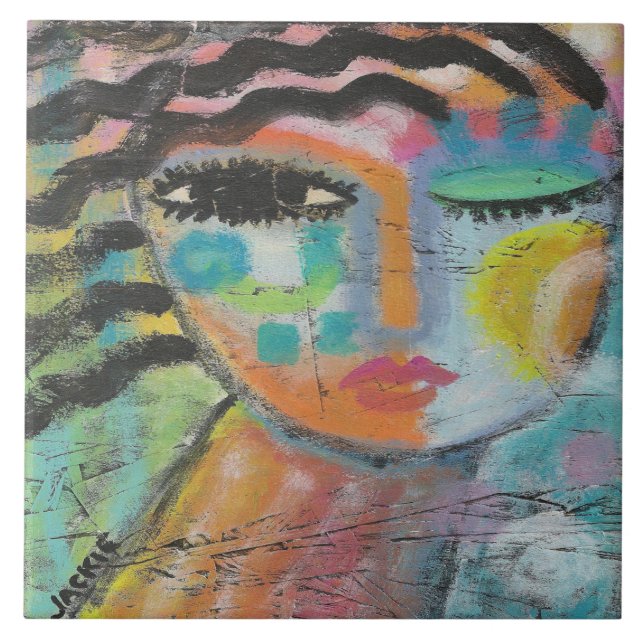 Eu sinto uma boa pintura acrílica de Abstrato no C (Frente)