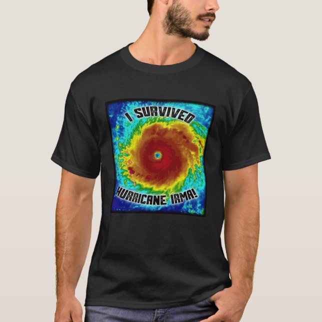 Eu sobrevivi à camiseta de Irma do furacão (Frente)