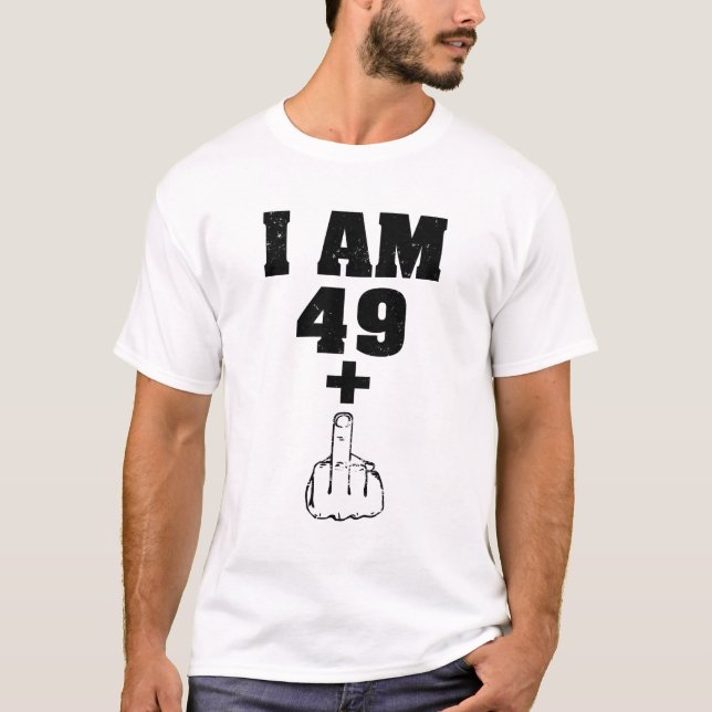 Eu sou 49 mais 1 50th camisa engraçada dos homens (Frente)