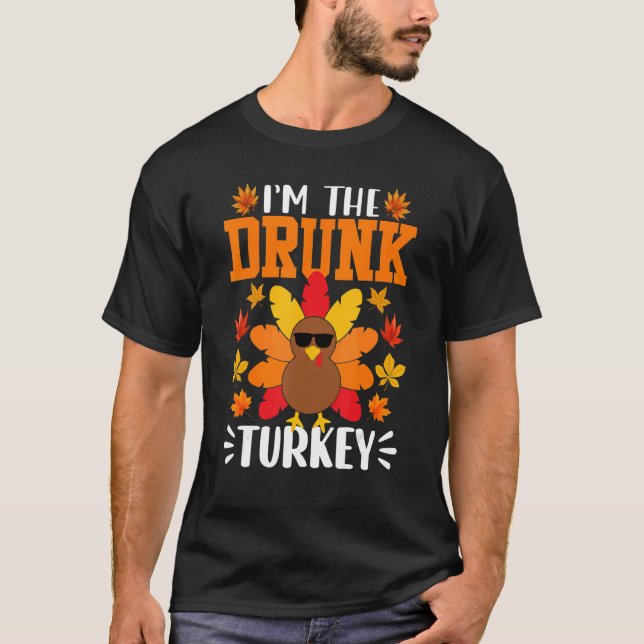 Eu Sou a Camisa de Peru Bêbado Funny Turkey Thanks (Frente)