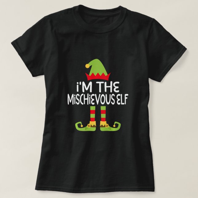 Eu sou a camiseta do Elf Mischievous que bate o Na (Frente do Design)