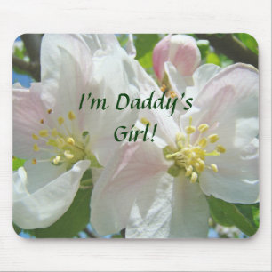 Eu sou a menina do papai! mousepad Apple Blososms