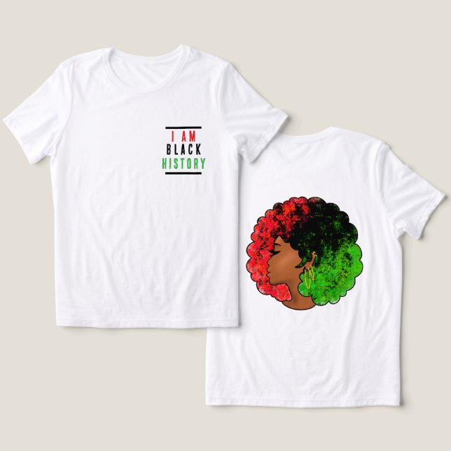 Eu sou bandeira pan-africana história negra afro m (Design Frente e Verso)