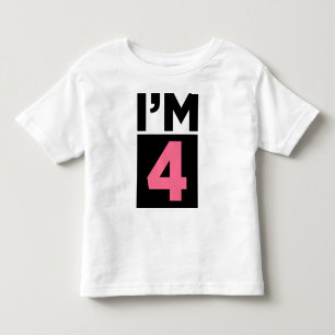 Eu sou camisa do aniversário de quatro rosa quart