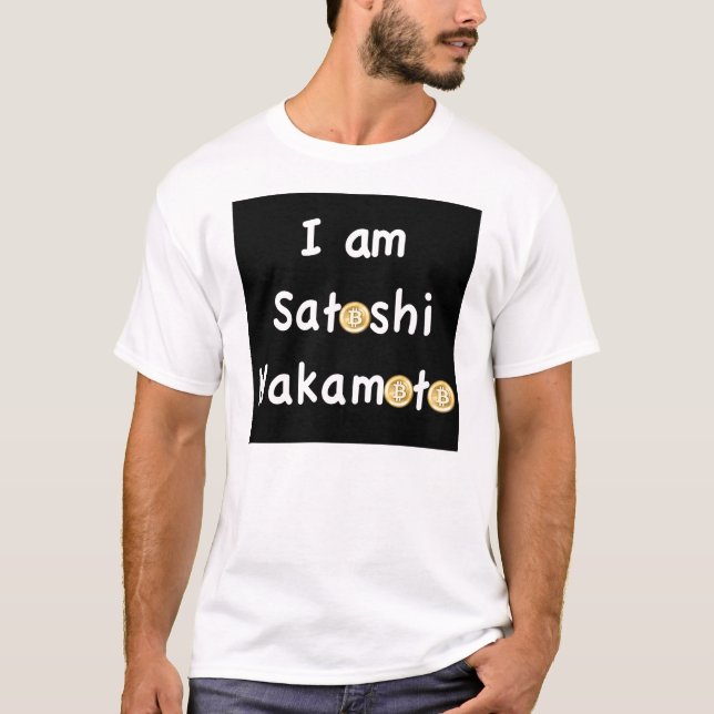 Eu sou camisa do T dos homens de Satoshi Nakamoto- (Frente)