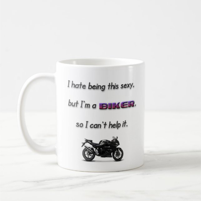 "Eu sou caneca de café de um MOTOCICLISTA" (Esquerda)