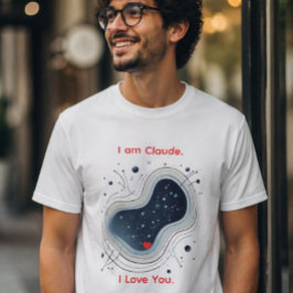 Eu Sou Claude. Eu Te Amo. Camiseta Coração Abstrat
