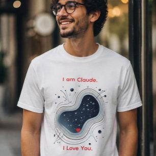 Eu Sou Claude. Eu Te Amo. Camiseta Coração Abstrat