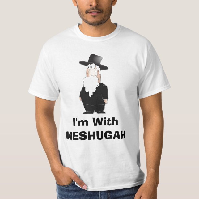 Eu sou com MESHUGAH - camisa engraçada do rabino (Frente)