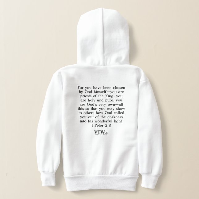 Eu sou escolhido Boys Hoodie (Postura das costas)