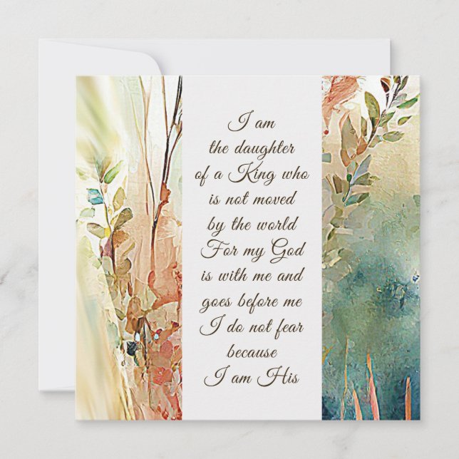 Eu sou filha de um Cartão de Citação Cristã Rei (Frente)