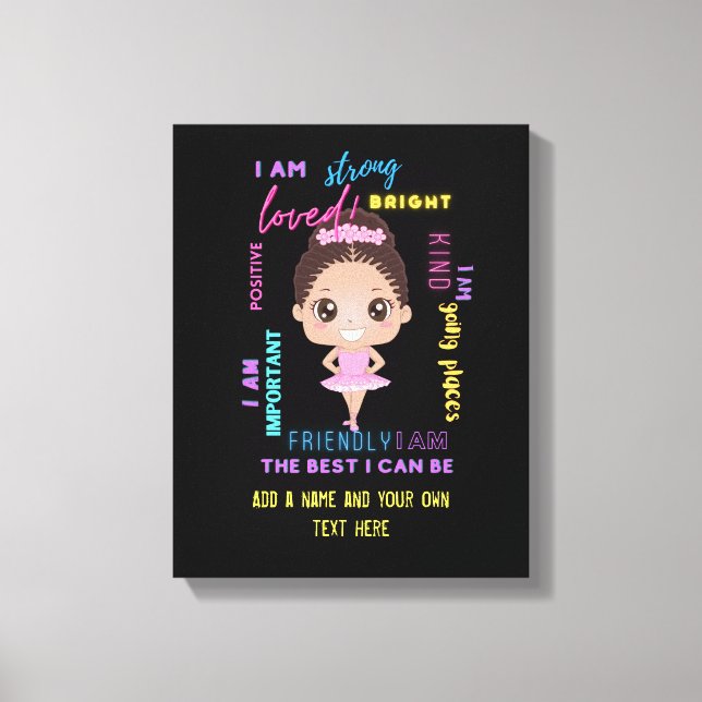 Eu sou - Garota Positiva afirma Canvas de Ballerin (Frente)