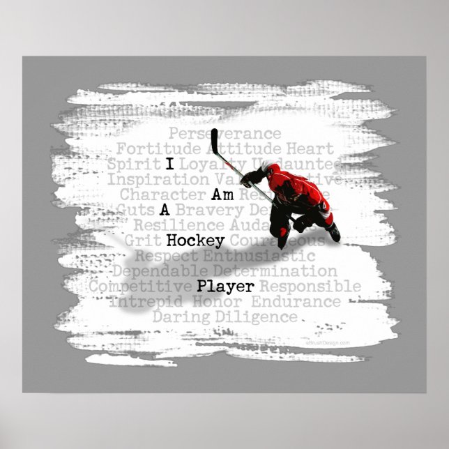 Eu sou Impressão e Poster de jogadores de hóquei (Frente)