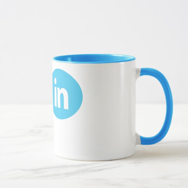 "Eu sou #in" - Twitter & caneca de LinkedIn (Direita)