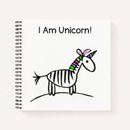 Eu sou o caderno Unicorn Zebra