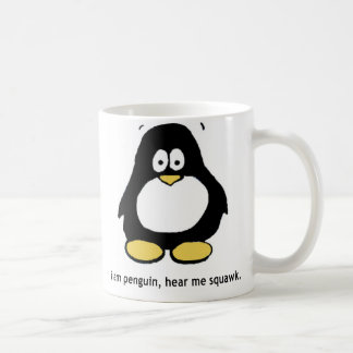 "Eu sou pinguim, ouço-me gritar" caneca branca
