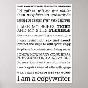 "Eu sou poster de um copywriter"