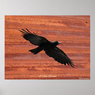 Eu sou RAVEN III voando Poster de Arte Negra Negra