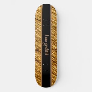 Eu sou Skateboard Grato Dourado Marrom Design Mode