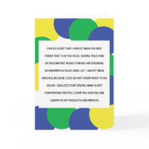 Eu sou tão pesaroso, cartão da empatia