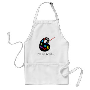 Eu sou um avental colorido da pintura do artista