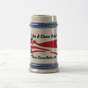 Eu sou um CleverVoter! Caneca de cerveja