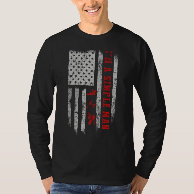 Eu sou um homem simples bebendo Camiseta de pinbal (Frente)