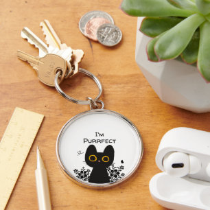 Eu Sou Um Porta-Chaves de Gato Preto Fofo Perfeito