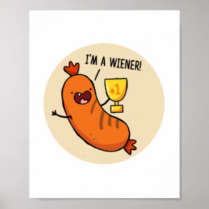 Eu sou um Poster de Canhoto de Hotdog do Wiener