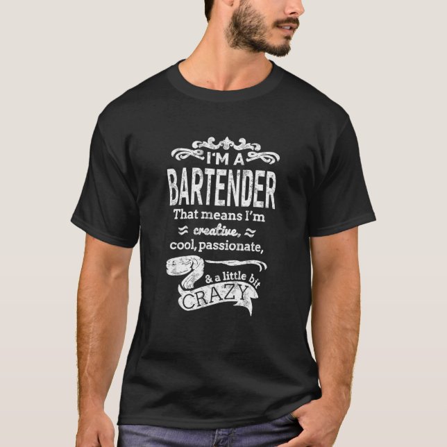 Eu sou uma camisa de barman Unisex Funny Excelente (Frente)