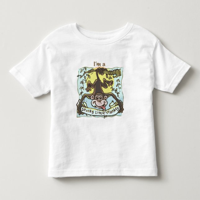 Eu sou uma camisa pequena spunky do macaco (Frente)