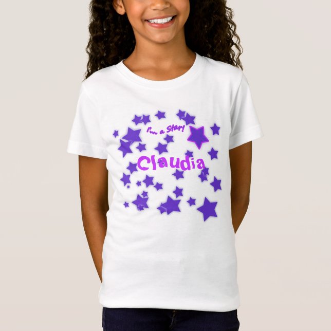 Eu sou uma estrela! Camisa estrelado roxa & (Frente)