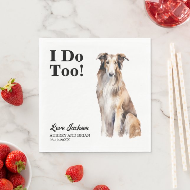 Eu Também Borzoi Cachorro Noivado Guardanapos com  (Insitu)