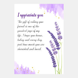 Eu te agradeço por ter Modelo com Lavanda