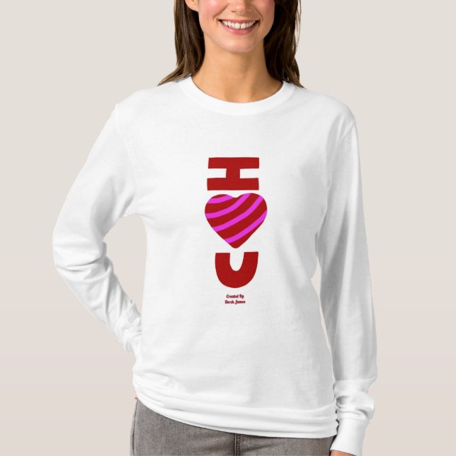 Eu te amo a camisa de manga longa das mulheres (Frente)