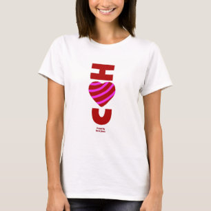 Eu te amo a camiseta branca básica das mulheres