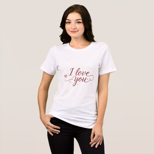 Eu te amo a camiseta das mulheres - presente român (Frente Completa)