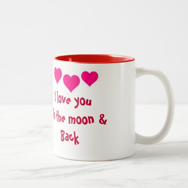 Eu te amo à lua & à caneca traseira (Direita)