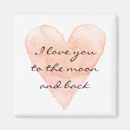 Eu te amo à lua e imã de geladeira traseira