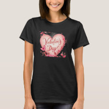 Eu Te Amo Camiseta Preta Manga Curta de São Valent