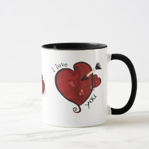 Eu te amo caneca do coração