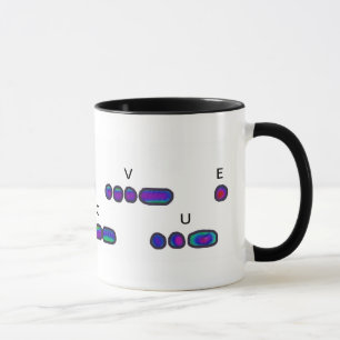 EU TE AMO caneca psicadélico do código Morse